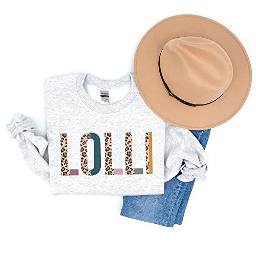 Lolli Sweatshirt - Gift For New Grandma - Lolli To Be - Pregnancy Announcement - Leopard/Cheetah Print - Unisex Crewneck Sweatshirt3