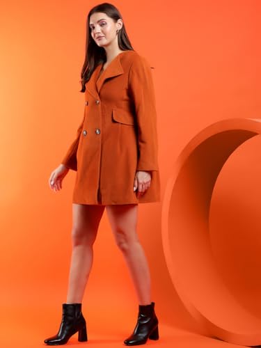 Image of KOTTY Womens Cotton Blend Standard Length Elegant Style Coat - Classic Style with Modern Detailing