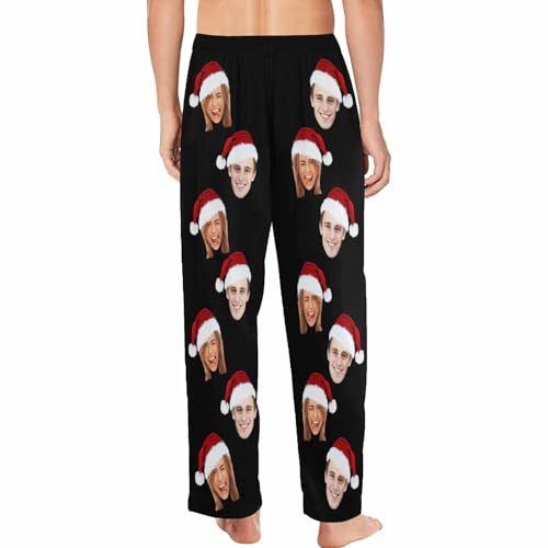 Personalized Face Pajamas Pants for Men Custom Pajamas Bottom Sleepwear Bottoms with Pockets,2