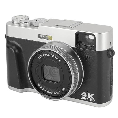 Fotocamera Digitale per Fotografia per Vlogging 4K retrò Compatta con Zoom 16X da 48 MP Anti-vibrazione Schermo da 2.8 Pollici Funzione