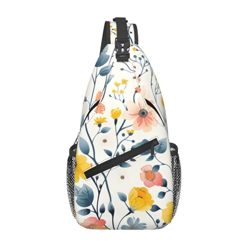 Mochila cruzada con patrón floral ligera y ajustable miniatura 1