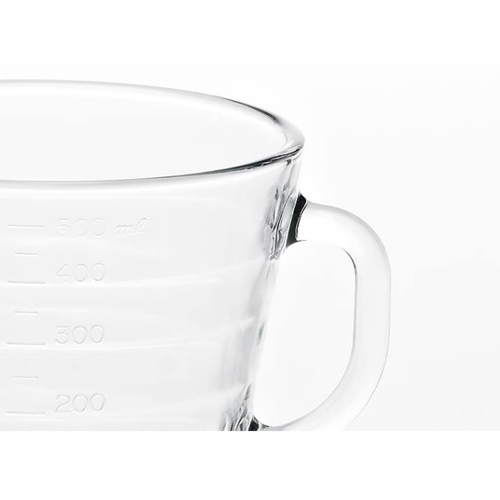 Taza medidora graduada de Gran Capacidad, Taza de Leche para Desayuno para niños, Taza de Agua para microondas Resistente al Calor de Vidrio Templado (500ml)