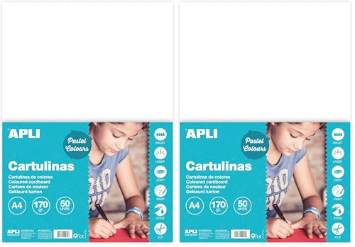 Papier cartonné blanc Apli 14229 A4 170g pour imprimer des menus rigides