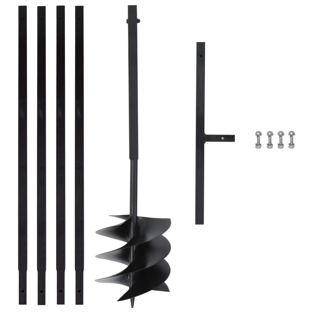 vidaXL Steel Ground Drill with Handle and Extension Tubes - 13.1' - Perfect for Easy Digging, aerating Compost, Mixing soils or fertilizing - Durable, Convenient and Versatile