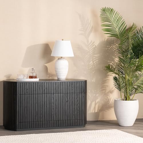 Transformer Table Round Sideboard Buffet Cabinet, Black - image 5