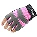 Miokkley Girls Fingerless Bike Gloves, Sport Gloves for 5-12 Year Girls Monkey Bars Rock Climbing Gloves Cycling Biking Fishing (Pink, Small for 5-8 Y)