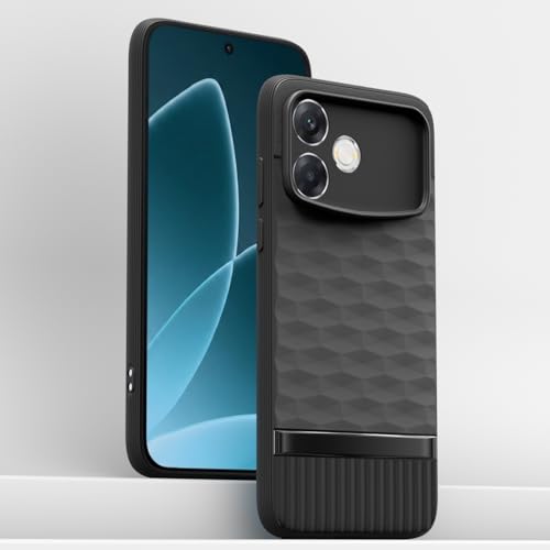 Image of Pikkme Back Cover for Oppo F33 Pro 5G Camera Protection 3D Hexa Cube Design Silicone Protective Bumper Case (Black)