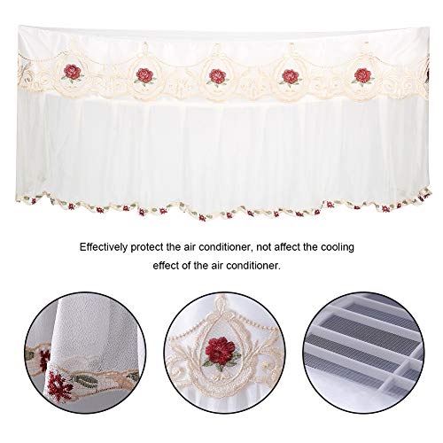 Pilipane a ir Conditioner Dusty Cover, a ir Conditioner Covers, Interior Wall Hanging a ir Conditioner Lace Dusty Proof Cover Home Supplies(92cm red)