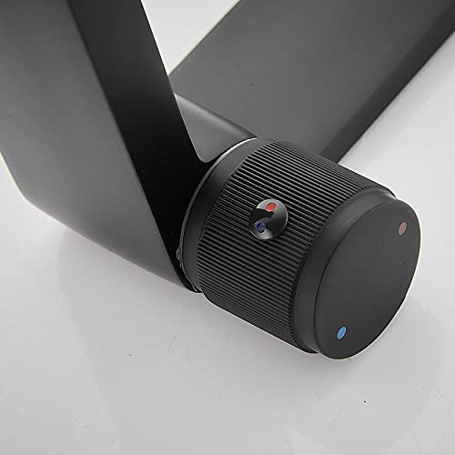 Robinet de lavabo de salle de bain mitigeur cascade noir