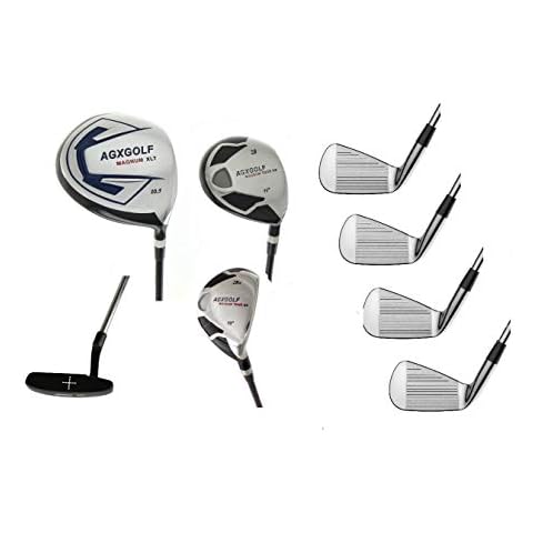 AGXGOLF Magnum Men's Extra Tall (+2") Length XT Executive Edition Golf Club Set: Graphite 460cc Dr + Woods + 4, 6, & 8 Irons + Pitching Wedge + Free Putter Right Hand: USA Built Cover