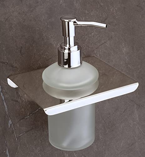 Image of iSTAR 304 Stainless Steel Stand and Glass Liquid Soap Dispenser for Bathroom and Wash Basin Hand wash Dispenser Bathroom Accessories (Chrome Finish)
