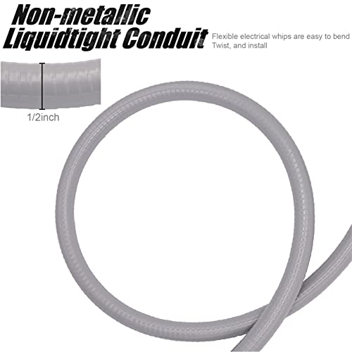4FT 1/2Inch Electrical AC Whip Kit,Nonmetallic Liquid Tight Flexible