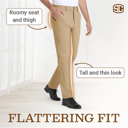 Elitejoe Mens Pants, Caracomfy Pants, Stridecomfy - Men's Stretch Khaki Pants, Elastic Waistband Active Pants3