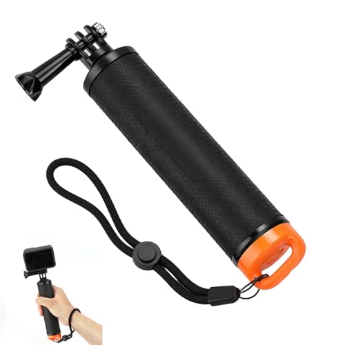 argtnayk 1pc PoignéE Flottante,Perche TéLéPhone Et Accessoire De CaméRa d'action,PoignéE Flottante en Caoutchouc Orange,Compatible avec Gopro Insta360...