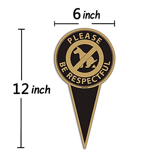 No Dog Poop Sign for Yard with Stake (2Pack) 30CMx15CM Double Sided No Pooping Dog Sign-Please Be Respectful - Image 2