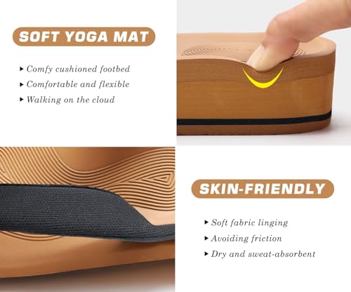 Image of COFACE Flip Flops for Women With Comfortable Arch Support Ladies Fashion Platform Thong Sandals Soft Yoga Mat Sole For Beach /Indoor Outdoor