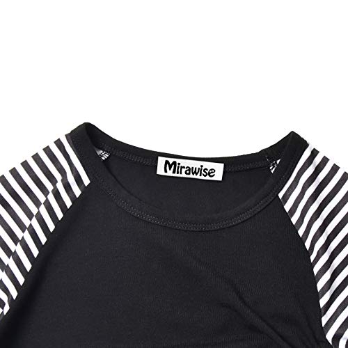 Image of Mirawise Girls Casual Long Short Shirts Tunic Tops Tee Shirt T-Shirts Side Tie Blouse 4-13 Years