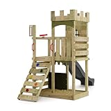 FATMOOSE Spielturm Ritterburg BoldBaron Boost XXL mit anthraziter Rutsche, Outdoor Kinder Kletterturm mit Sandkasten Leiter & Spiel-Zubehör für den Garten - 2