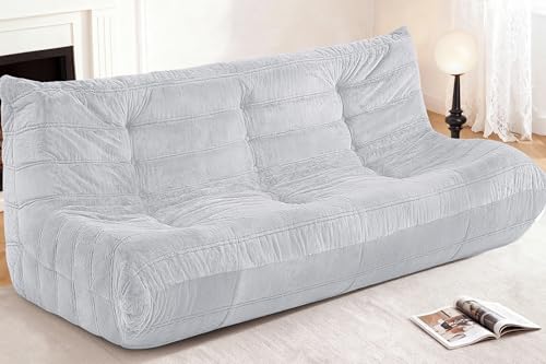 Image of Bean Bag 3-Seater Chair Big Sofa Beanbag Chair for Adults Fireside Chair Bean Bag Lounger with Memory Foam Filled for Home,Apartment or Gaming Venue（LGY Plush）