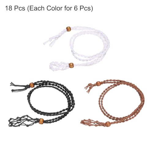 Support de collier en filet tressé main réglable noir café blanc 18pcs
