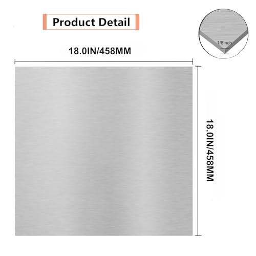 KOHAND 6061 T6 Aluminum Sheet Metal, 4 PCs Plain Aluminum Plate 12x12x0.063 Inch Heat Treatable And Corrosion Resistant, Building Crafts Supplies