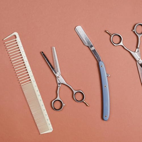 Juego de 3 Peines para Corte de Cabello con Regla Beige miniatura 5