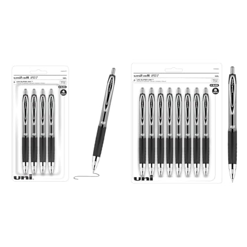 Bolígrafos uni-ball Signo Gel 207 retractables 0.7mm negro x8