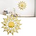 Pegatinas de pared de cristal acrílico acrílico, pegatina de pared acrílica de girasol 3D pegatina de espejo extraíble para dormitorio sala de estar decoración de baño (Oro)