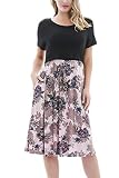 Smallshow Damen Lässiges Kurzarm Stillkleid Umstandskleid für Stillen SVP119 XX-Large
