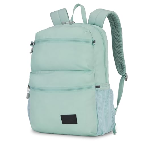 Image of High Sierra Everclass Backpack - Travel or Work Laptop Bookbag with 360 Reflectivity, Dual Water Bottle Pockets & Fits Laptops Up To 15.6 inch, One Size, Sky Blue