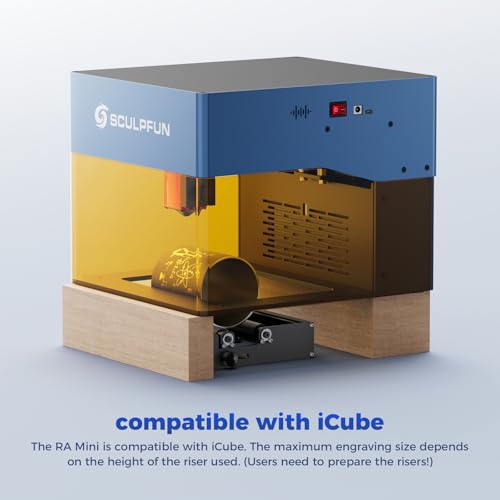 SCULPFUN RA Mini Rotary Roller for C1, iCube Series & iCube Ultra La-ser Engravers, Plug-and-Play Rotary Attachment for Engraving Cylindrical Objects with Adjustable Support & High Precision - Image 9