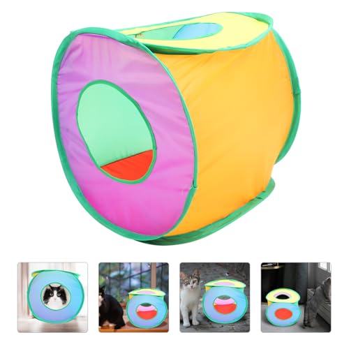 Casa plegable para gatos estaciones tejido cómodo forma de cubo 8