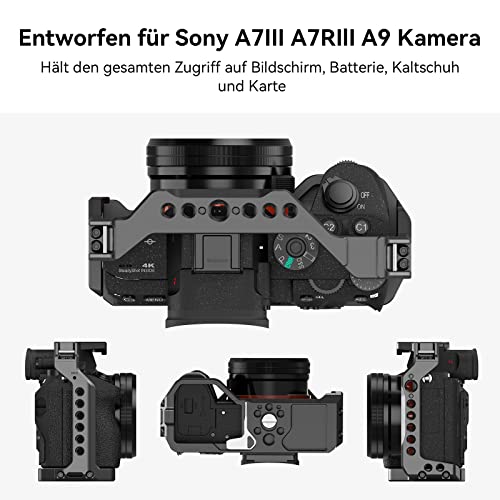 SMALLRIG A7 III Cage A73 A7R3 Cage, Leichtes Cage Kamerakäfig für Sony A7 III A7R III A9-2918
