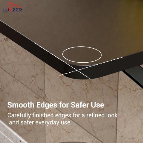 Image of Lukzer Foldable Wall Mounted Table (MT-001, Black) | Space-Saving Floating Study Desk for Home, Office & Kitchen | Engineered Wood Top with Metal Frame | Multipurpose Laptop Desk (120x40 cm)