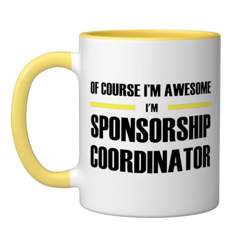 The Original Awesome Sponsorship Coordinator Ceramic Mug, Yellow/White