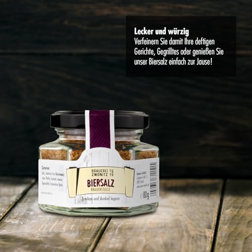 Brauerei Zwönitz Biersalz „Brauerstulle“/ Gewürzmischung/Bier Salz als Geschenk für Feinschmecker/Geschenk für Männer/Geschenkidee für Bier Liebhaber/Grillgewürz