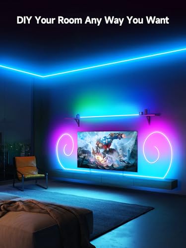 LED Neon Rope Lights,5m RGB LED Rope Lights with Remote APP Control Waterproof Flexible Neon Strip Lights 24V RGB Rope Lights for Bedroom Room Outdoors Decor