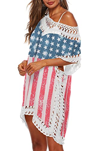 Image of Adisputent Womens Swimsuits Cover Ups Crochet Chiffon Beach Cover Bathing Suit Bikini Wear Coverups Dress