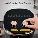 MIRASTON Small Air Fryer 3.6QT, Dials Control Temp & Time, Auto Shut-Off, Personal Round Air Fryers for Kitchen Countertop, Dorm, Apartment, Fast Cooking for Frozen food, Potato, Fish, Classic Black