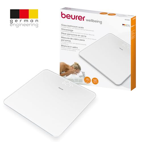 Beurer GS 225 white pèse-personne numérique en verre/personne, avec écran Magic et affichage Dot-Matrix