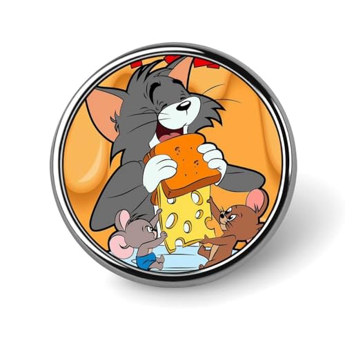 ピンバッジ トムとジェリー 缶バッジ 円形 徽章 胸章 ボタンバッジ メンズ レディース 合金製 ボタンブローチ おしゃれ アクセサリー 胸飾り 衣類アクセサ DIY 工芸品 贈り物