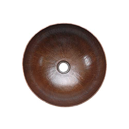 Premier Copper Products Vr15Bdb 15-Inch Round Vessel Hammered Copper Sink, Oil Rubbed Bronze #TOP1