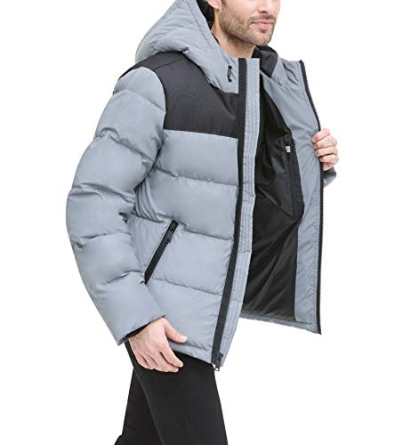 Image of DKNY Men's Mixed Media Quilted Puffer Jacket