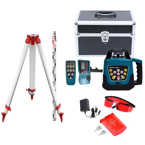 Rotstrahl 360° Rotationslaser IP54 Komplettset mit Stativ & Stab - Blau