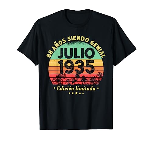 Hombre 88 Años Cumpleaños Regalo Hombre Julio 1935 Julio 88 Años Camiseta
