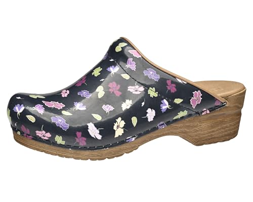 Sanita | Illo Offener Clog, Lackleder | Original handgemachte, Flexible...