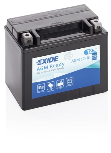 Exide AGM12-10 Bike Motorcycle Battery 12V / 10Ah / 150A EN / 150 x 87 x 130 mm - M0 POL - Replaceable with YT10B-4 YB12B-B2 ; YTX12-BS ; SLA12-10