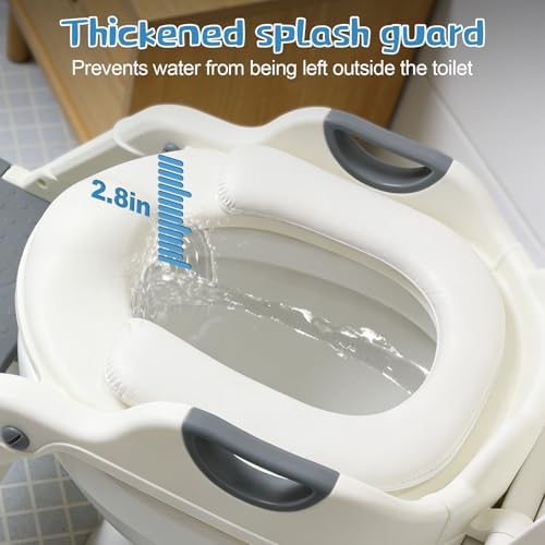 Potty Training Seat, Upgrade Toddler Toilet Seat with Steps Stool Ladder, 2 in 1 Potty Training Seat with Step Stool for Kids Boys Girls Gray — 사진 6