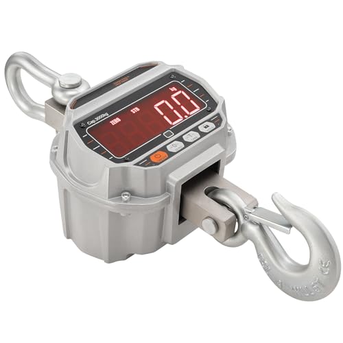 Happybuy Digital Crane Scale, 6600 lbs/3000 kg, Industrial Heavy Duty Hanging Scale with Remote Control, Cast Aluminum Case & LED Screen, High Precision for Construction, Factory, Farm, Hunting