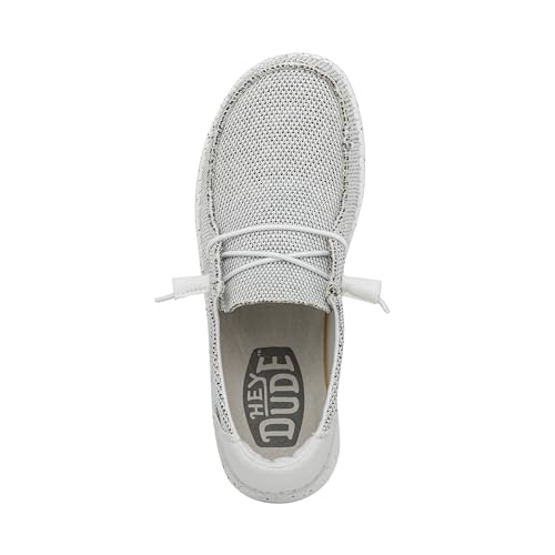 Image of HEYDUDE Women's Wendy Sox Stone White Size 4 | Women's Shoes | Women Slip-on Loafers | Comfortable & Light-Weight